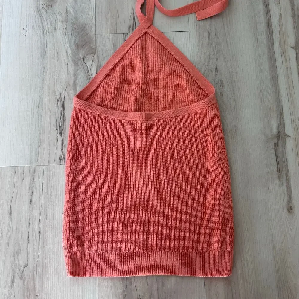 J. Crew Knit Halter Sweater Tank Coral Size Womens Medium